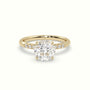 Round Cut Diamond Pave Engagement Ring — Yellow Gold