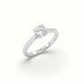 Cushion-Cut Solitaire Engagement Ring — White Gold