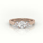 Round Cut Diamond 4 Prongs Side Stone Setting Engagement Ring — Rose Gold