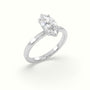 Marquise Cut Hidden Halo Engagement Ring — White Gold