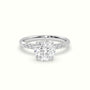 Round Cut Diamond Pave Engagement Ring — White Gold