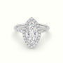 Marquise Cut Diamond Halo Engagement Ring — White Gold