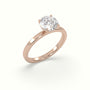 Round Cut Hidden Halo Engagement Ring — Rose Gold