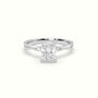 Radiant Diamond Side Stone Engagement Ring — White Gold