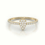 Round Cut Diamond Pear Style Pave Setting Designer Ring — Yellow Gold