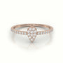Round Cut Diamond Pear Style Pave Setting Designer Ring — Rose Gold
