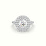 Round Cut Diamond Halo Engagement Ring — White Gold