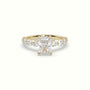 Radiant Diamond Side Stone Engagement Ring — Yellow Gold