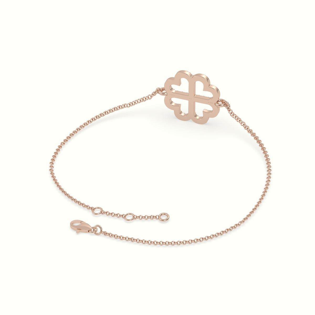 Large 2cm Clover Charm Diamond Bracelet