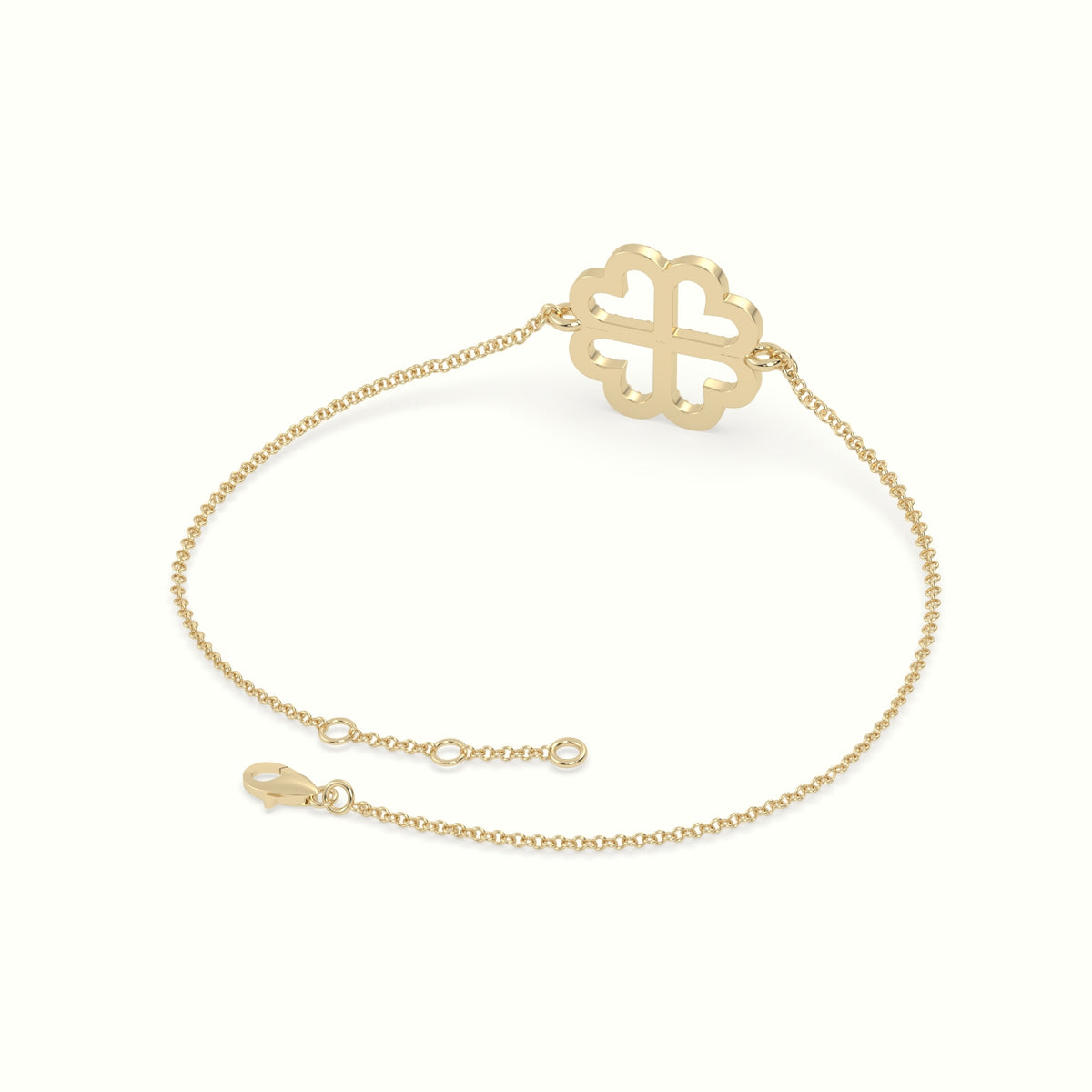 Large 2cm Clover Charm Diamond Bracelet