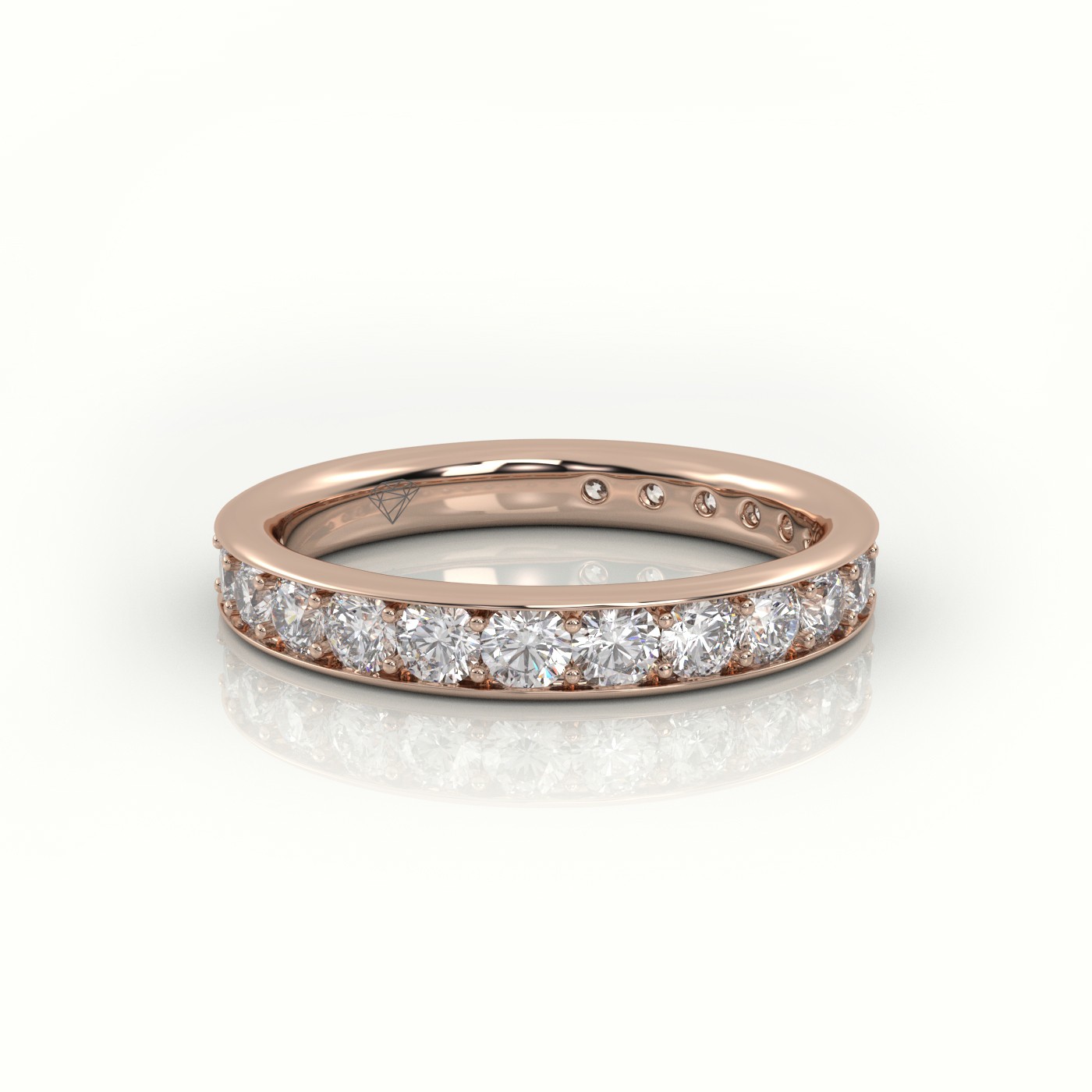 18k rose gold  round cut channel set eternity band Photos & images