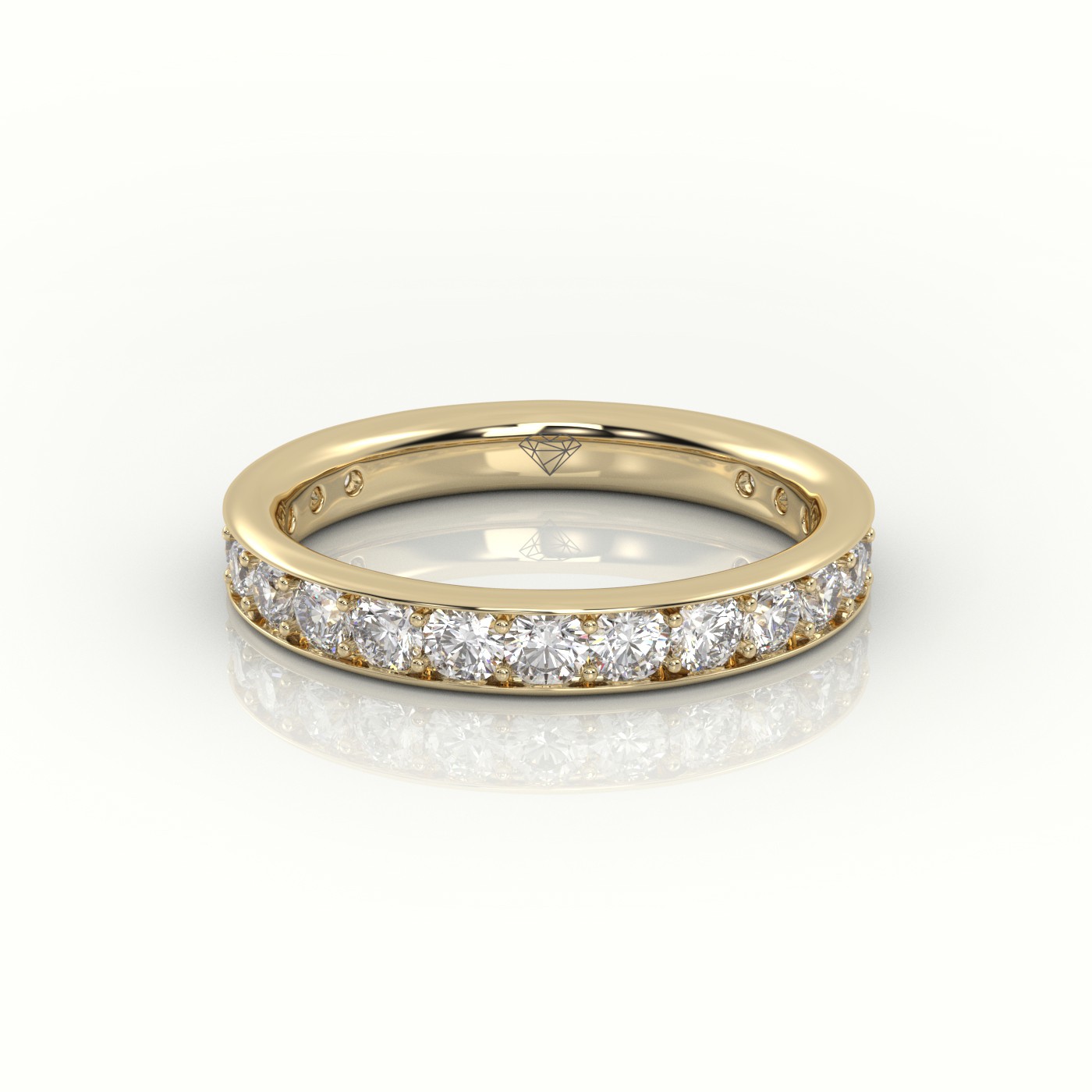 18k yellow gold  round cut channel set eternity band