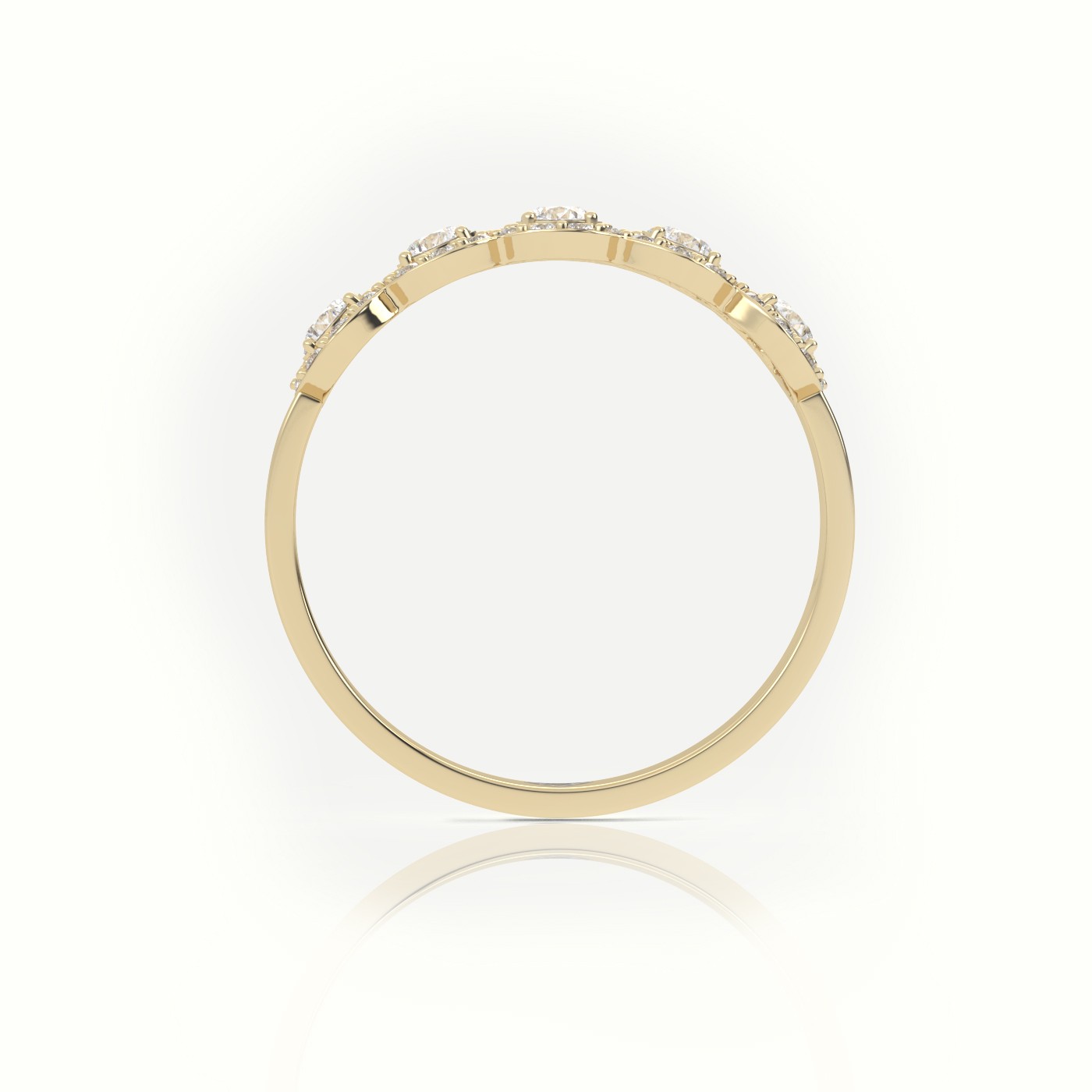 18k yellow gold  round cut diamond halo designer ring Photos & images