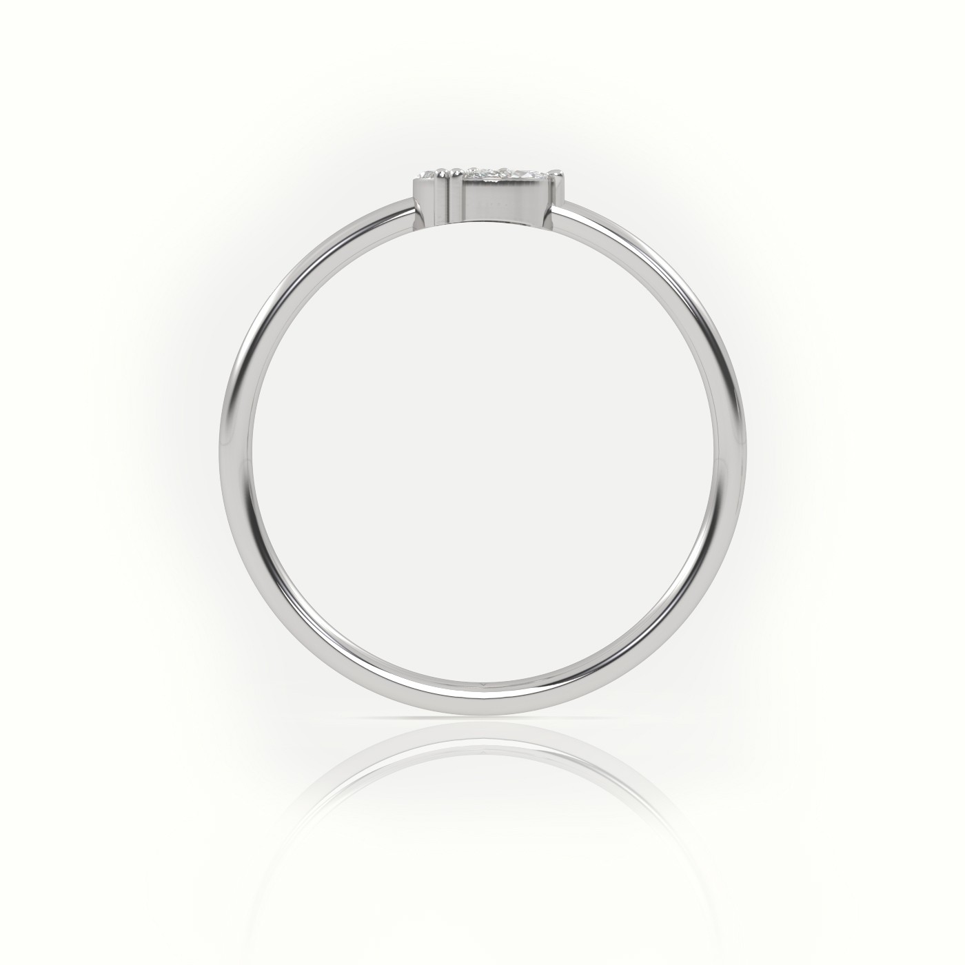 18k white gold  round & marquise cut diamond 9 prongs solitaire engagement ring Photos & images