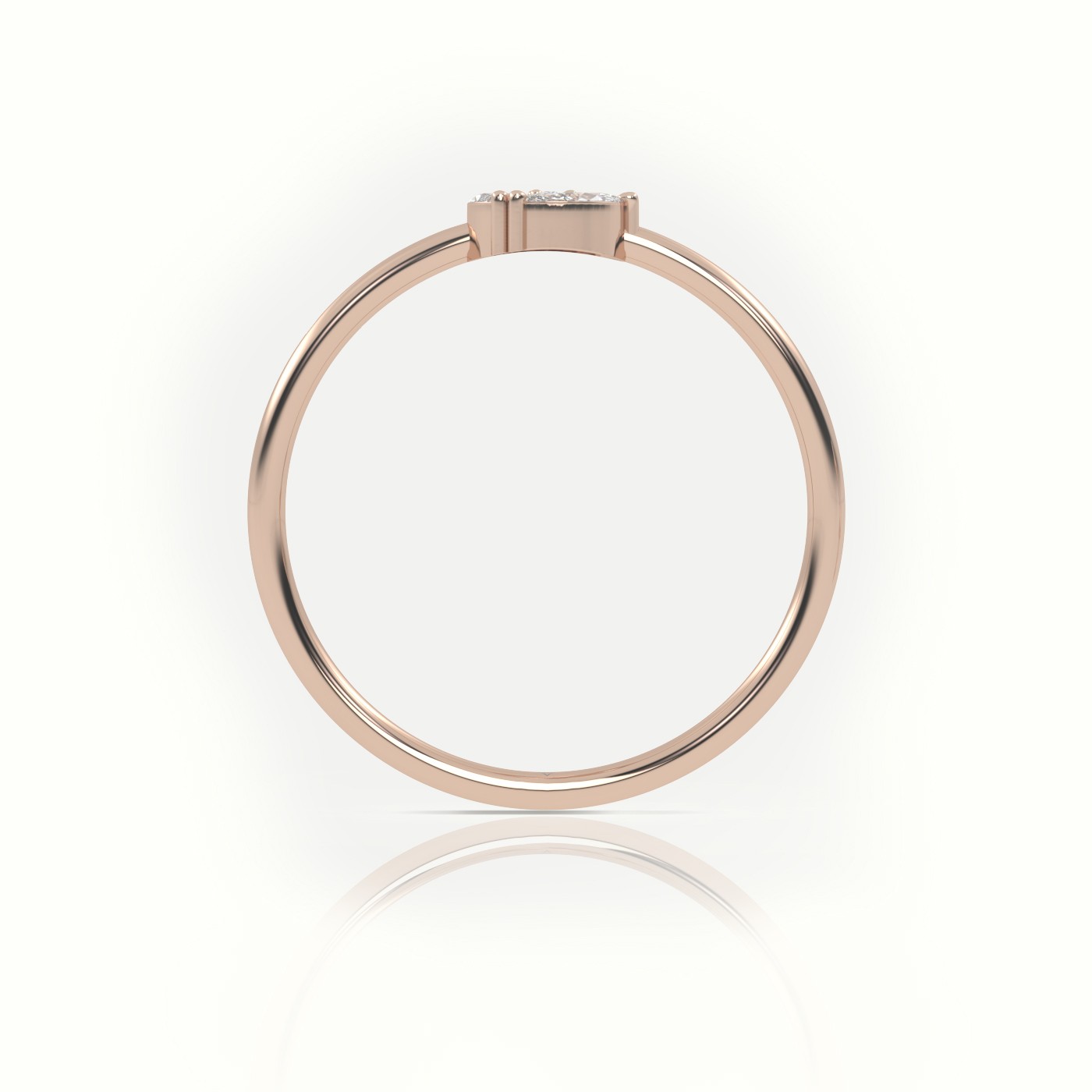 18k rose gold  round & marquise cut diamond 9 prongs solitaire engagement ring Photos & images