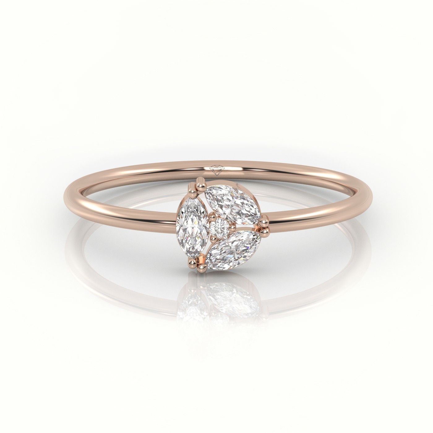 Rose gold marquise on sale solitaire