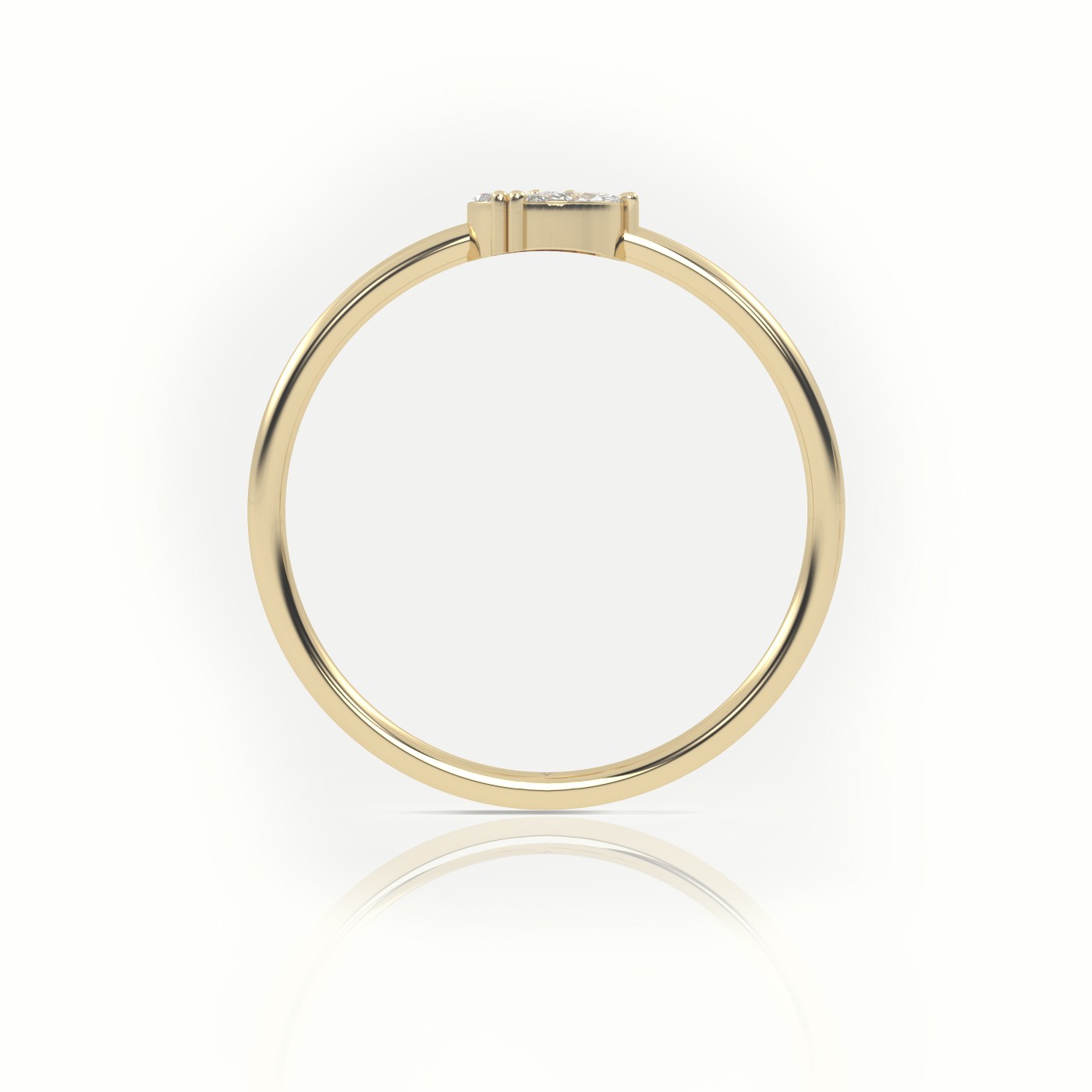 18k yellow gold  round & marquise cut diamond 9 prongs solitaire engagement ring Photos & images