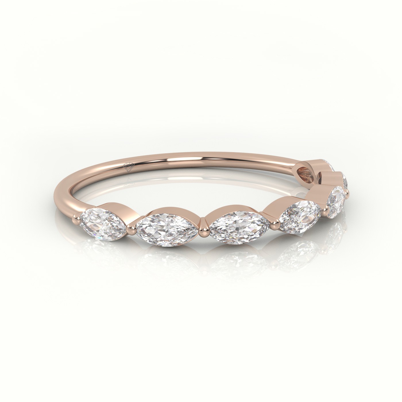 18k rose gold  marquise cut diamond designer ring Photos & images