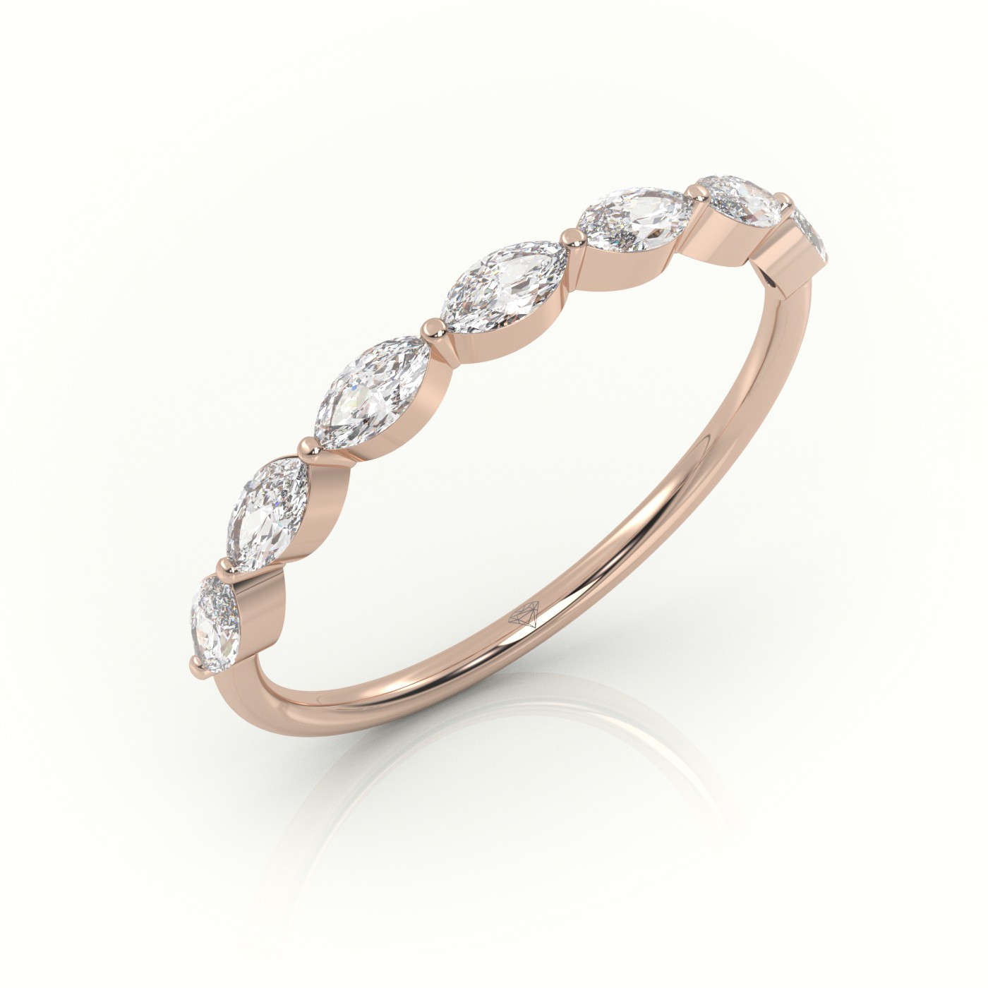 18k rose gold  marquise cut diamond designer ring Photos & images