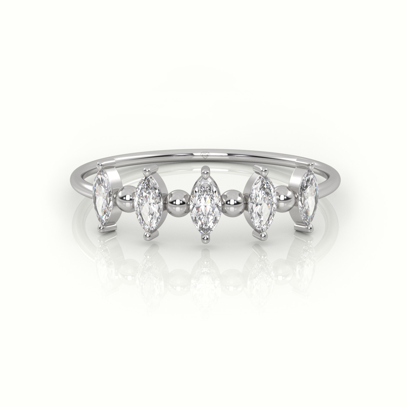 18k white gold  marquise cut diamond designer ring