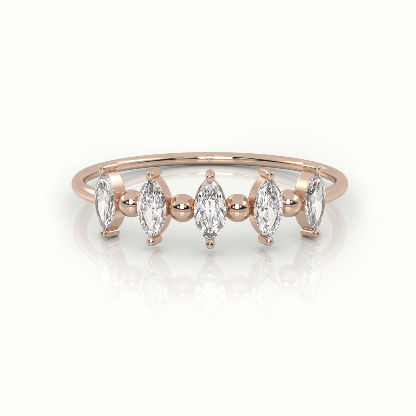 18k rose gold  marquise cut diamond designer ring