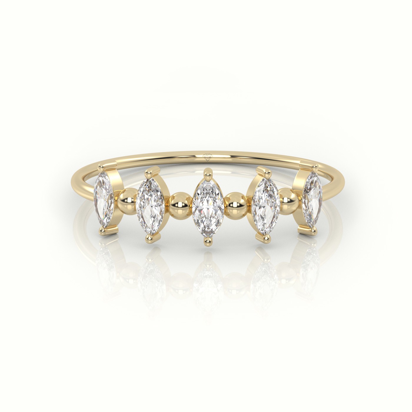 18k yellow gold marquise cut diamond designer ring