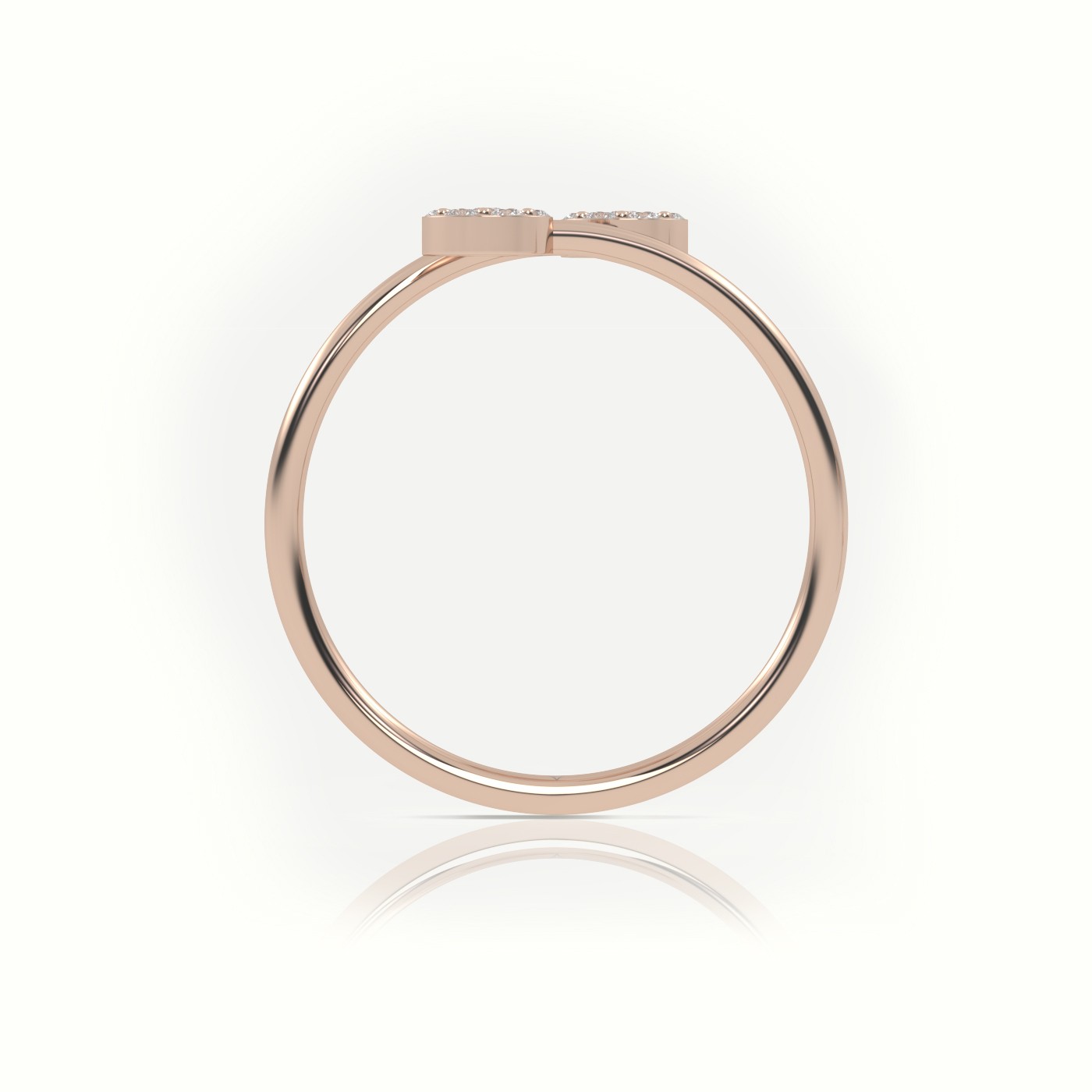 18k rose gold  round cut diamond floral halo open split designer ring Photos & images