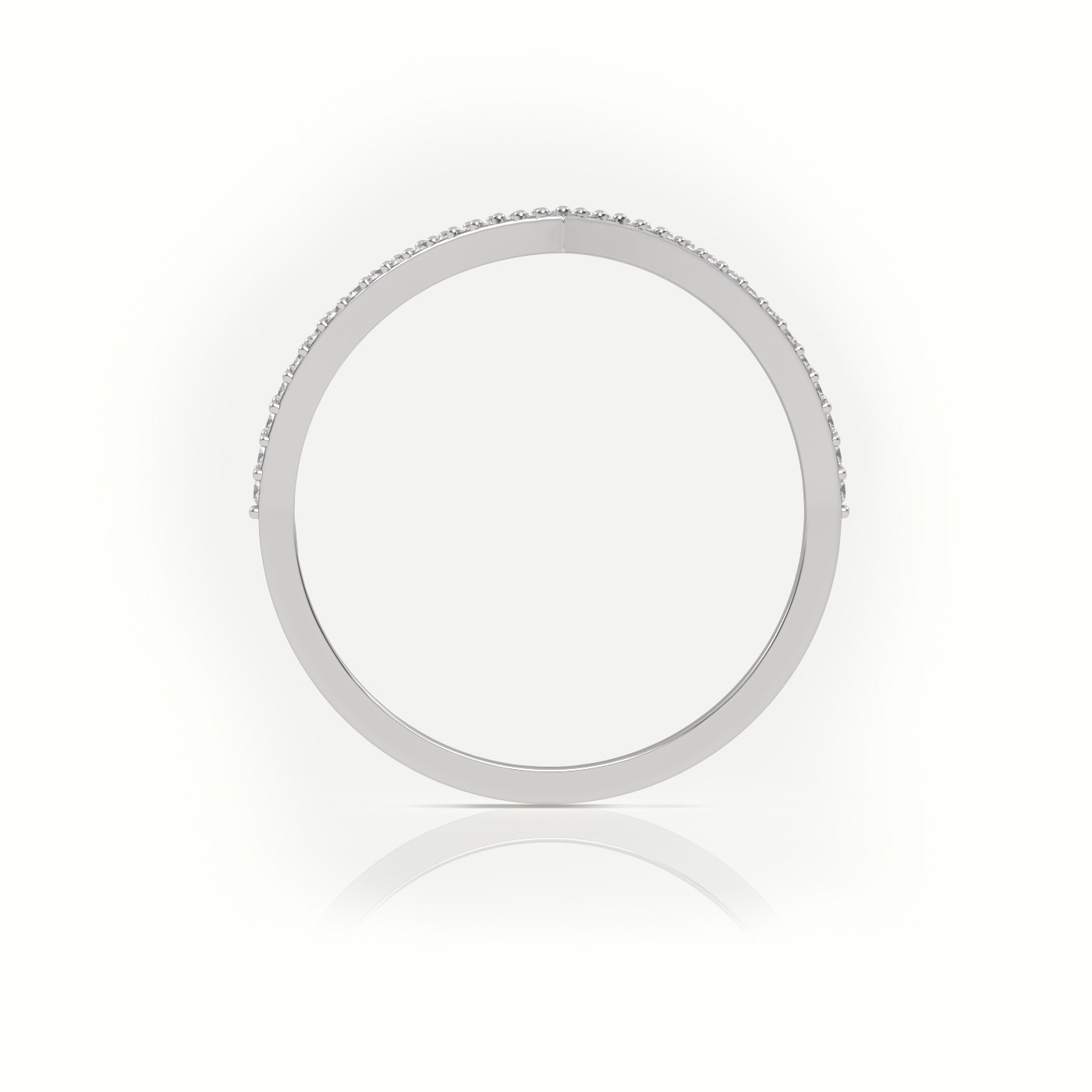 18k white gold  v-shaped round cut diamond designer ring Photos & images