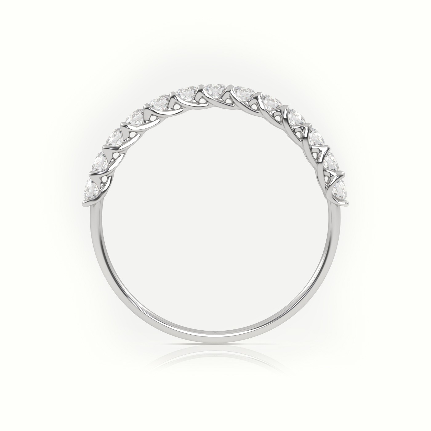 18k white gold  round cut diamond designer ring Photos & images