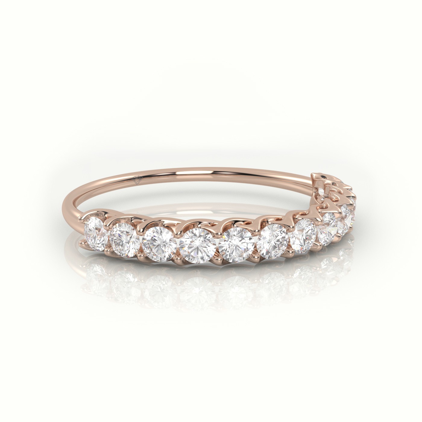 18k rose gold  round cut diamond designer ring Photos & images