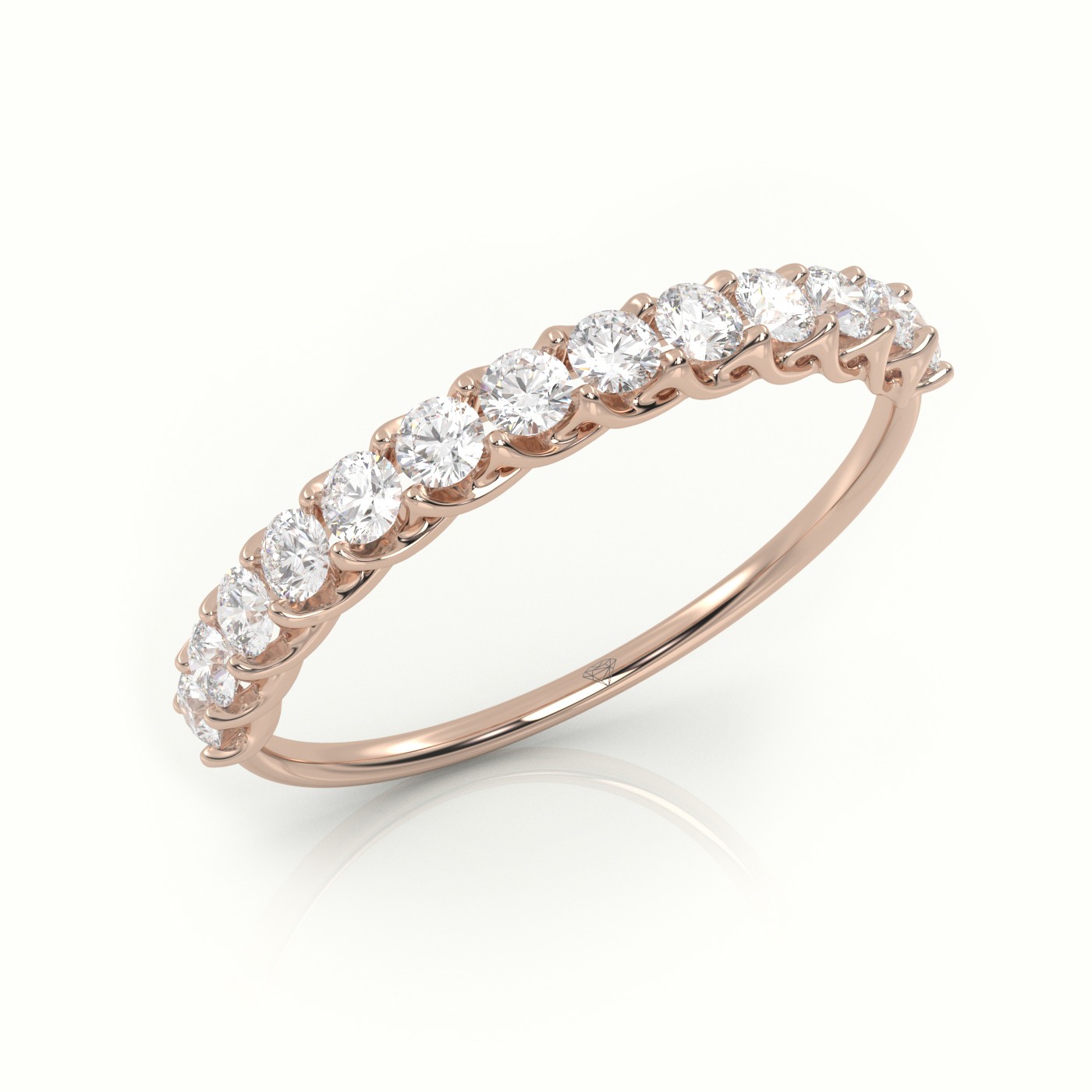 18k rose gold  round cut diamond designer ring Photos & images