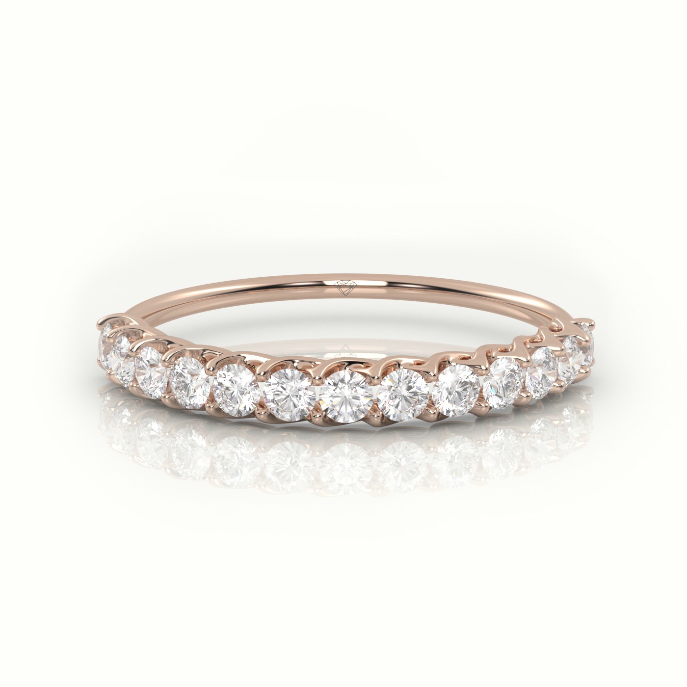 18k rose gold  round cut diamond designer ring