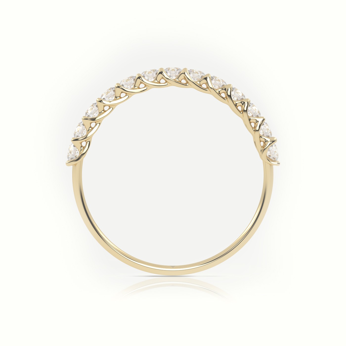 18k yellow gold  round cut diamond designer ring Photos & images