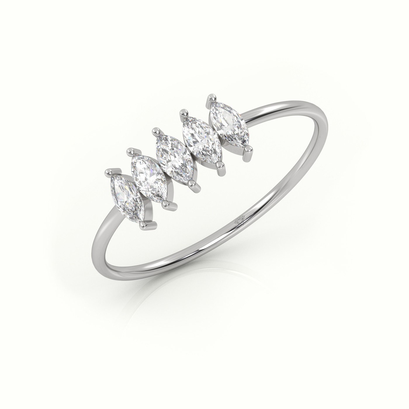 18k white gold  marquise cut diamond designer ring Photos & images
