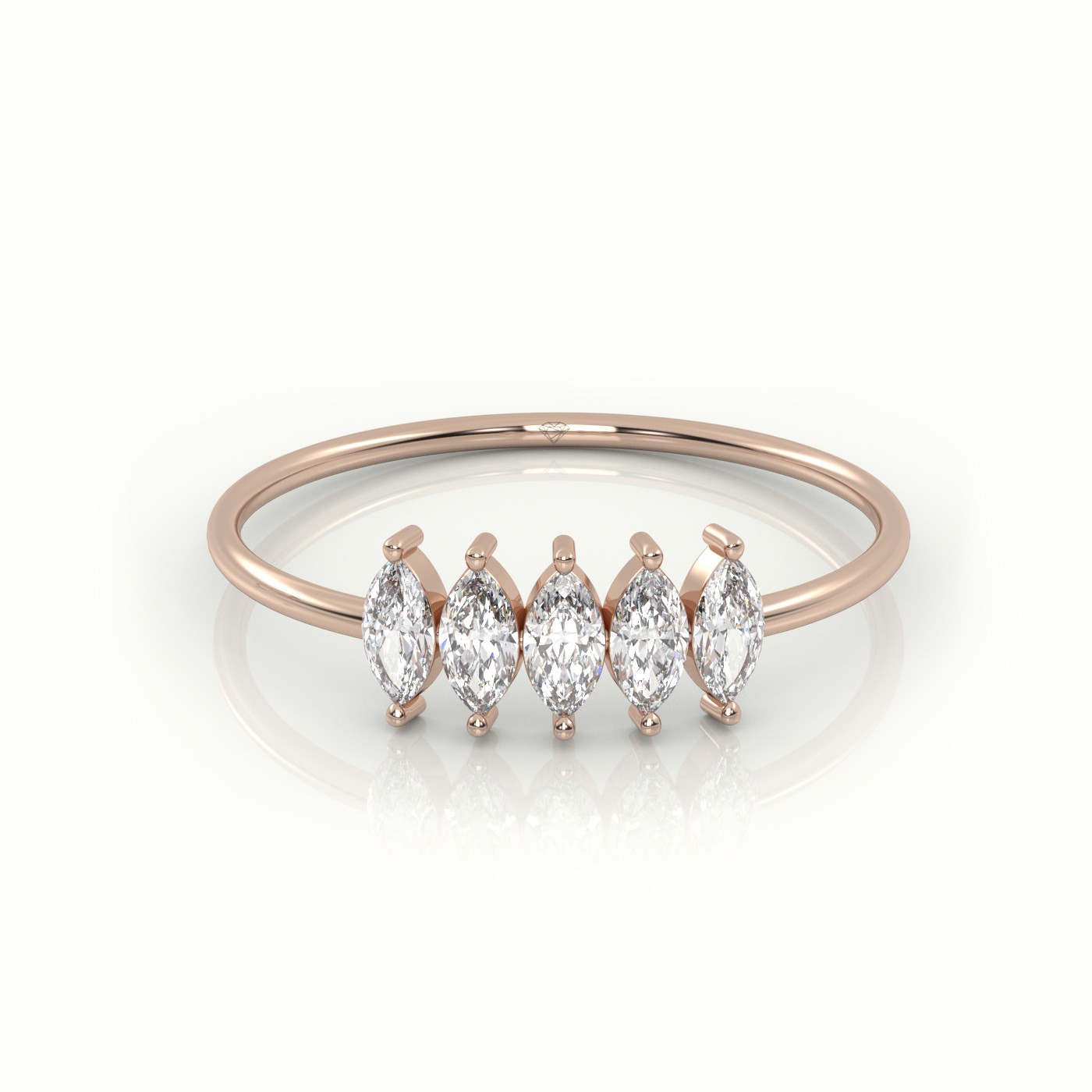 18k rose gold  marquise cut diamond designer ring