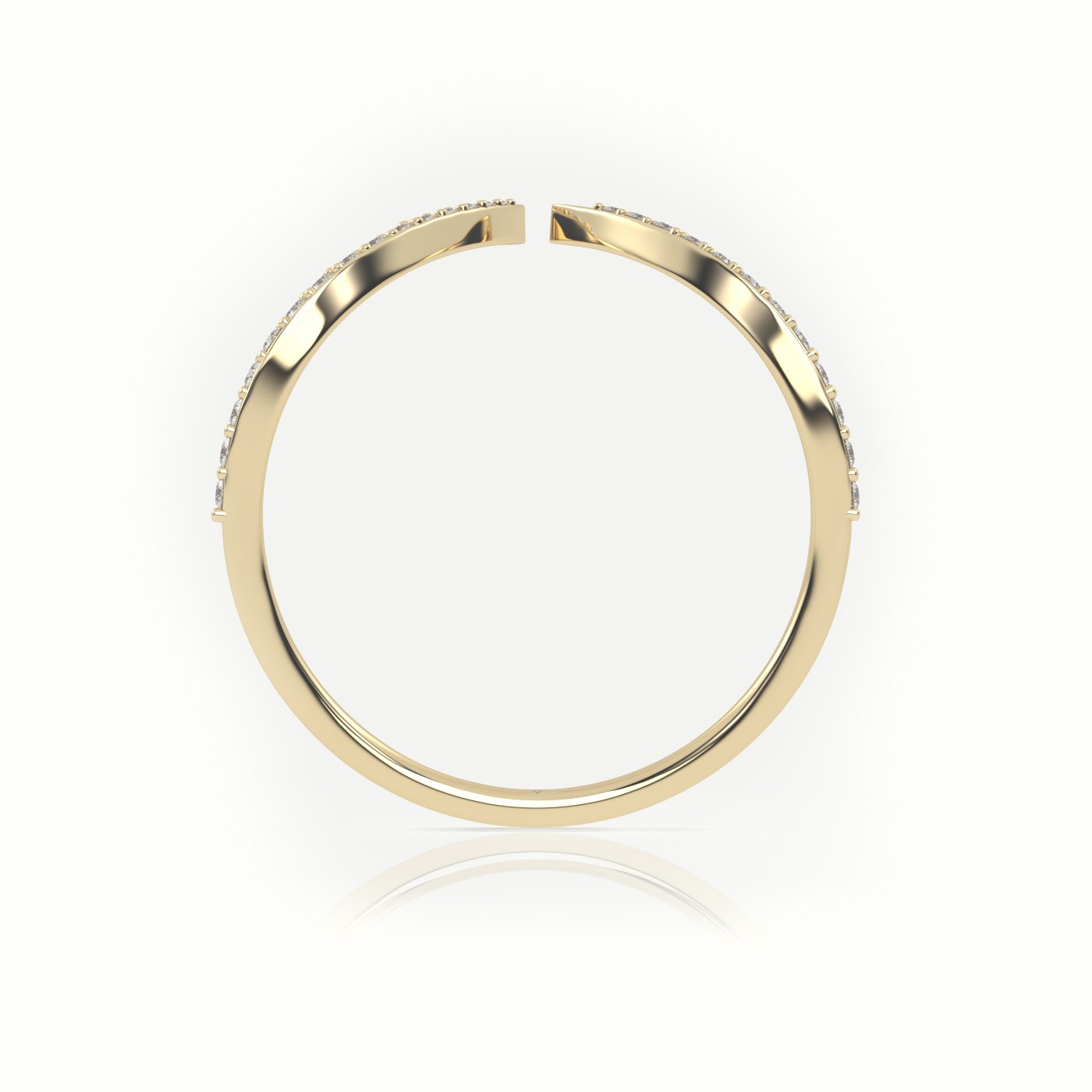 18k yellow gold  round cut diamond v shaped designer ring Photos & images