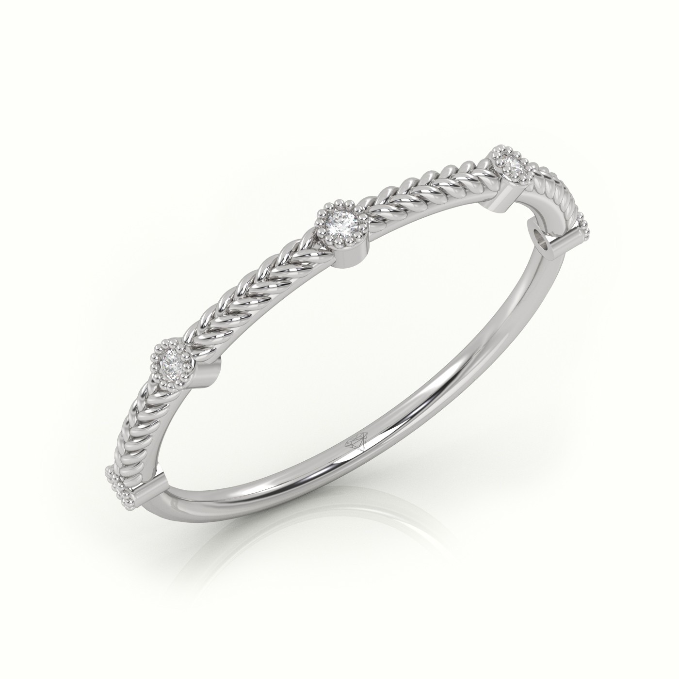 18k white gold  round cut diamond wreathed designer ring Photos & images