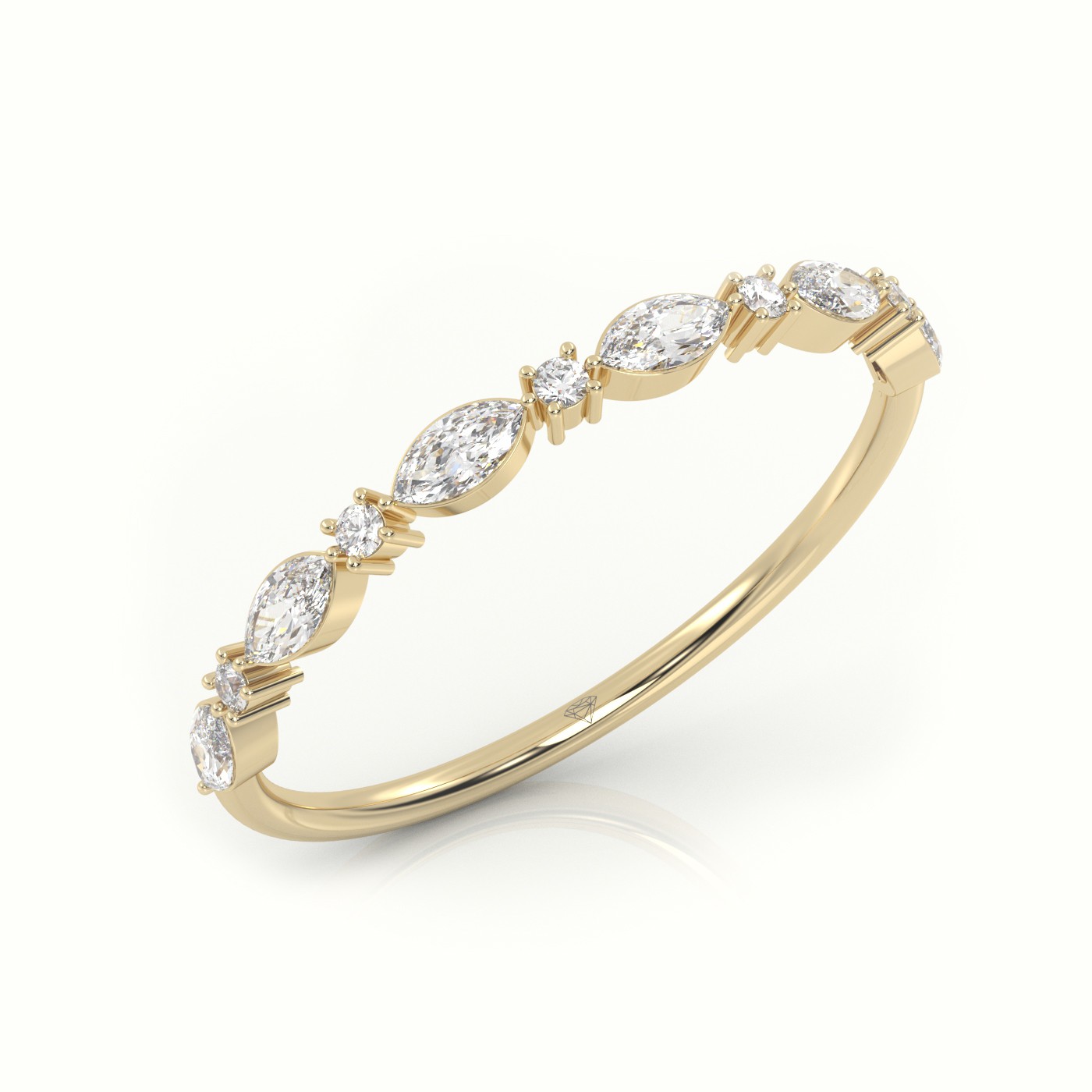 18k yellow gold  marquise & round cut diamonds designer ring Photos & images