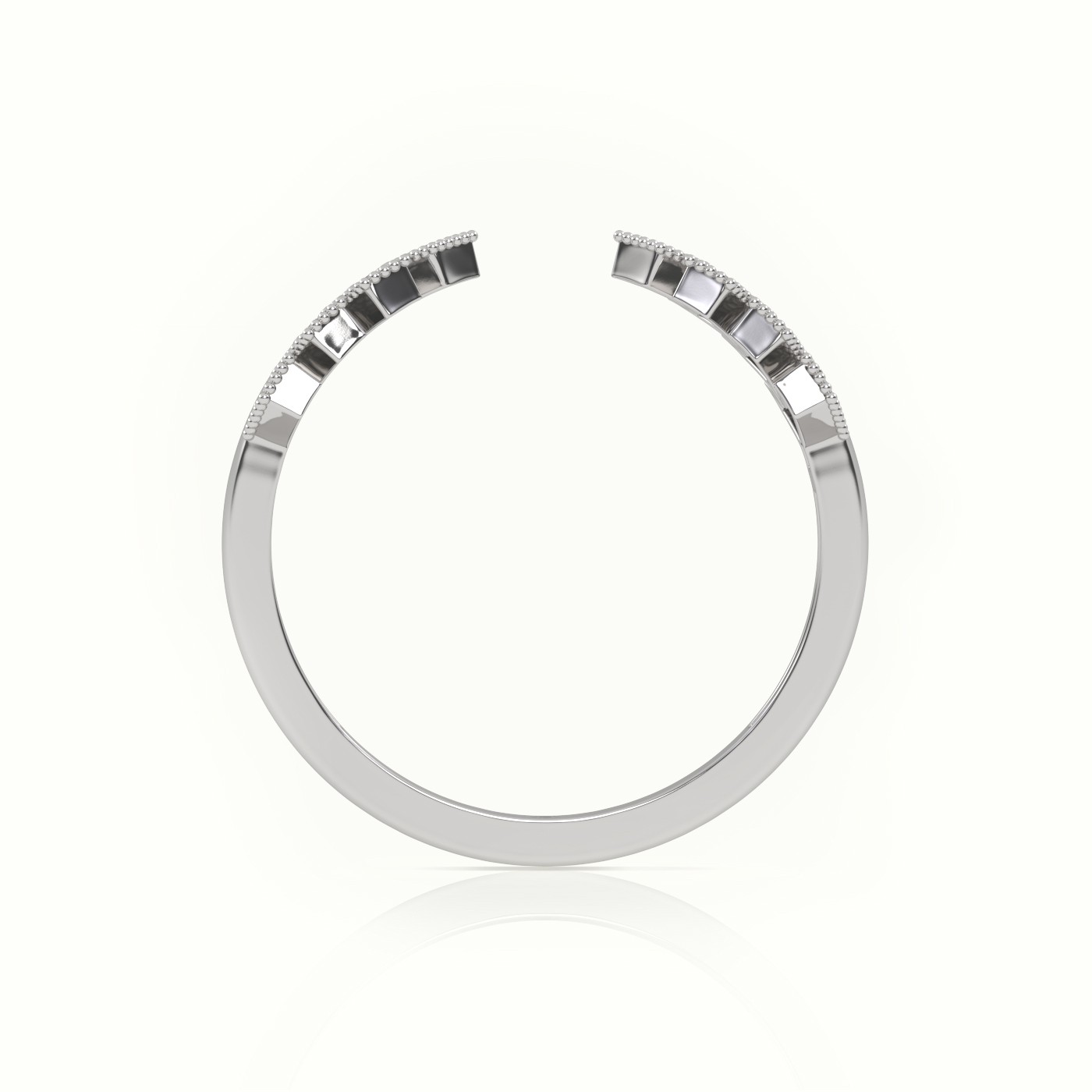 18k white gold  round cut diamond open setting designer ring Photos & images