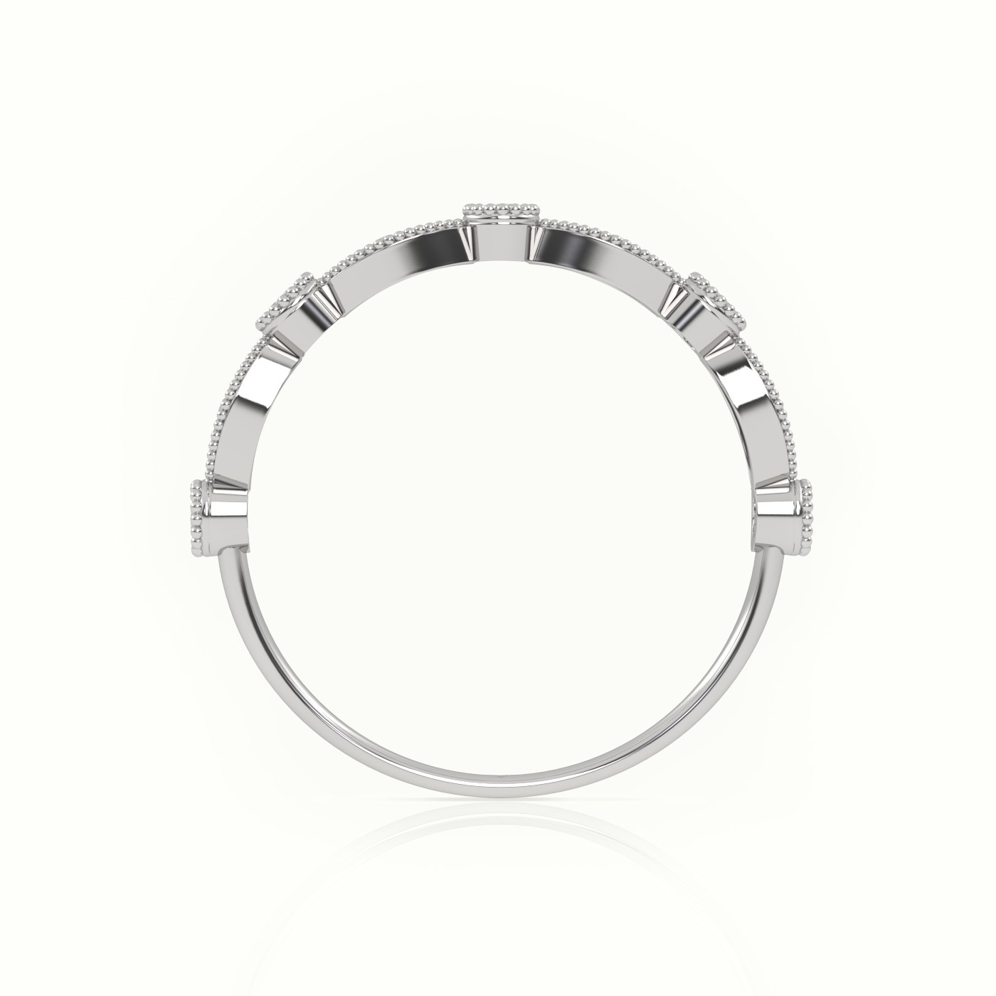 18k white gold  round cut diamond infinity style designer ring Photos & images