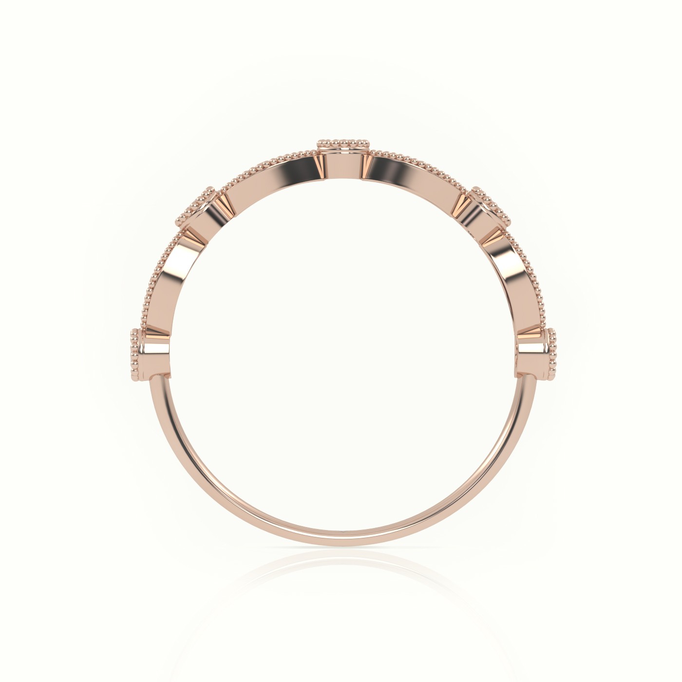 18k rose gold  round cut diamond infinity style designer ring Photos & images