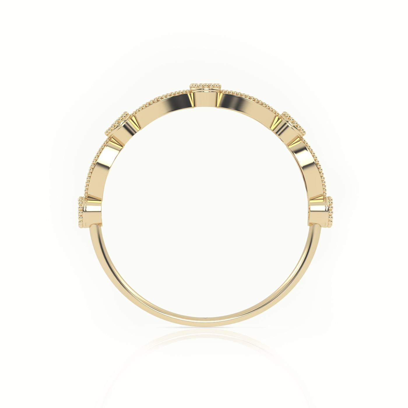 18k yellow gold  round cut diamond infinity style designer ring Photos & images