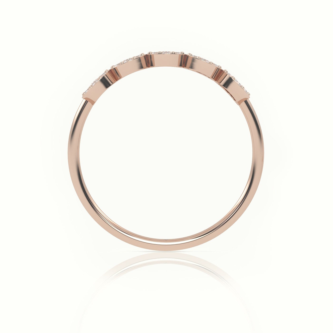 18k rose gold  round cut diamond floral halo designer ring Photos & images