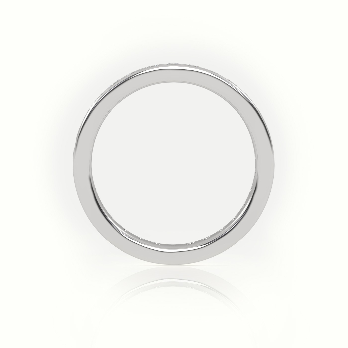 18k white gold  round cut diamond channel setting eternity wedding band Photos & images
