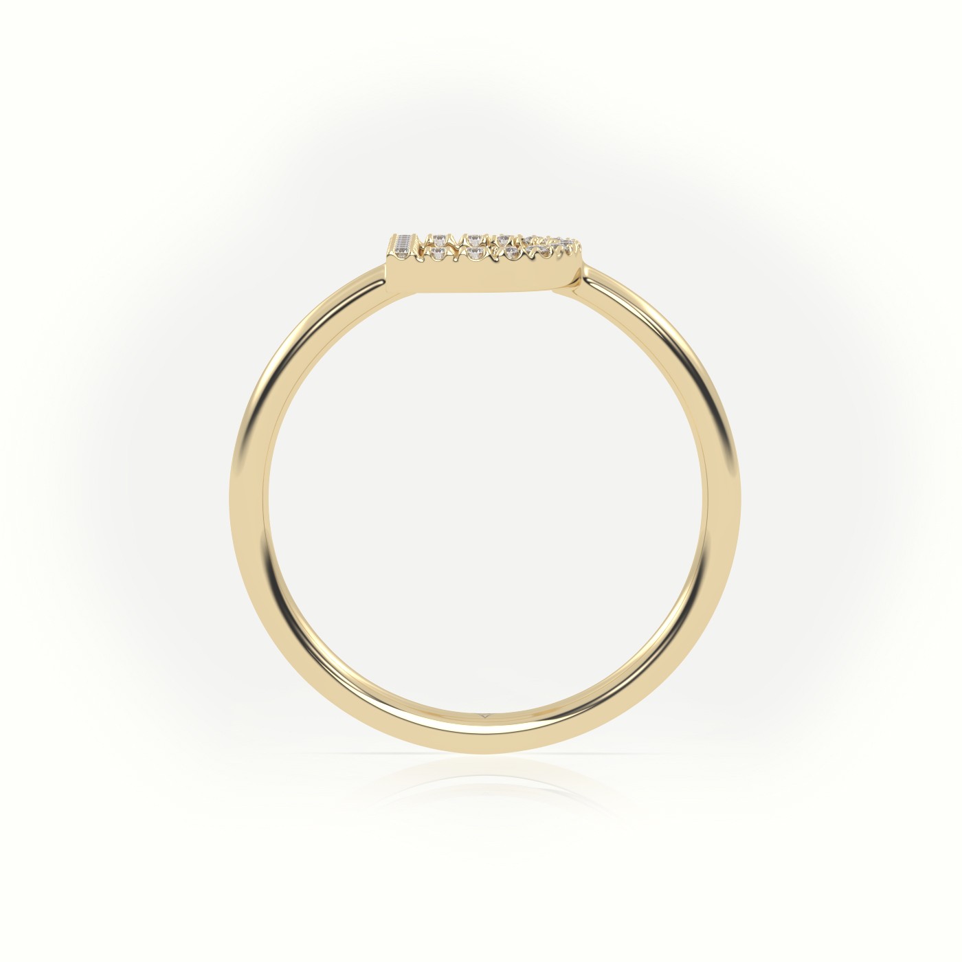 18k yellow gold  round cut diamonds “d” initials monogram alphabet ring Photos & images