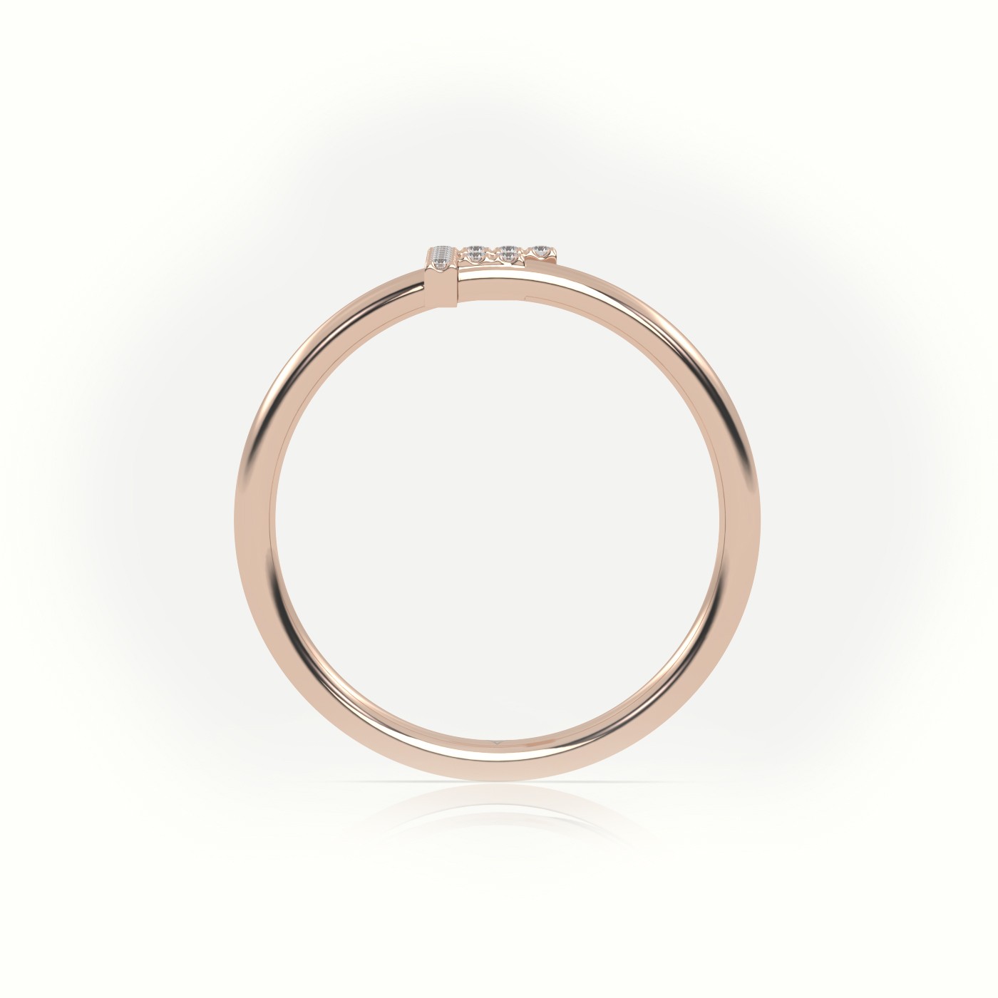 18k rose gold  round cut diamonds “f” initials monogram alphabet ring Photos & images
