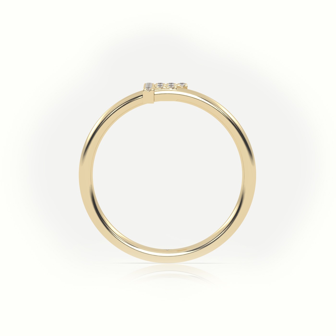 18k yellow gold  round cut diamonds “f” initials monogram alphabet ring Photos & images