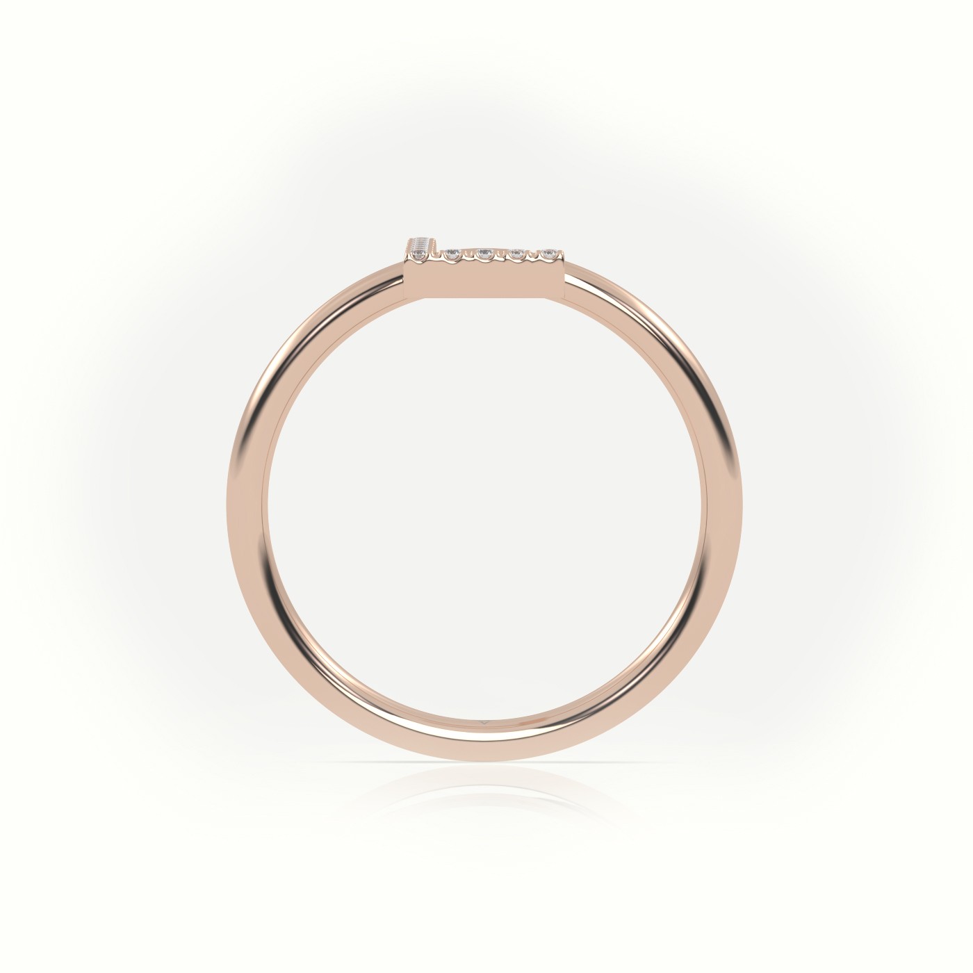 18k rose gold  round cut diamonds “l” initials monogram alphabet ring Photos & images