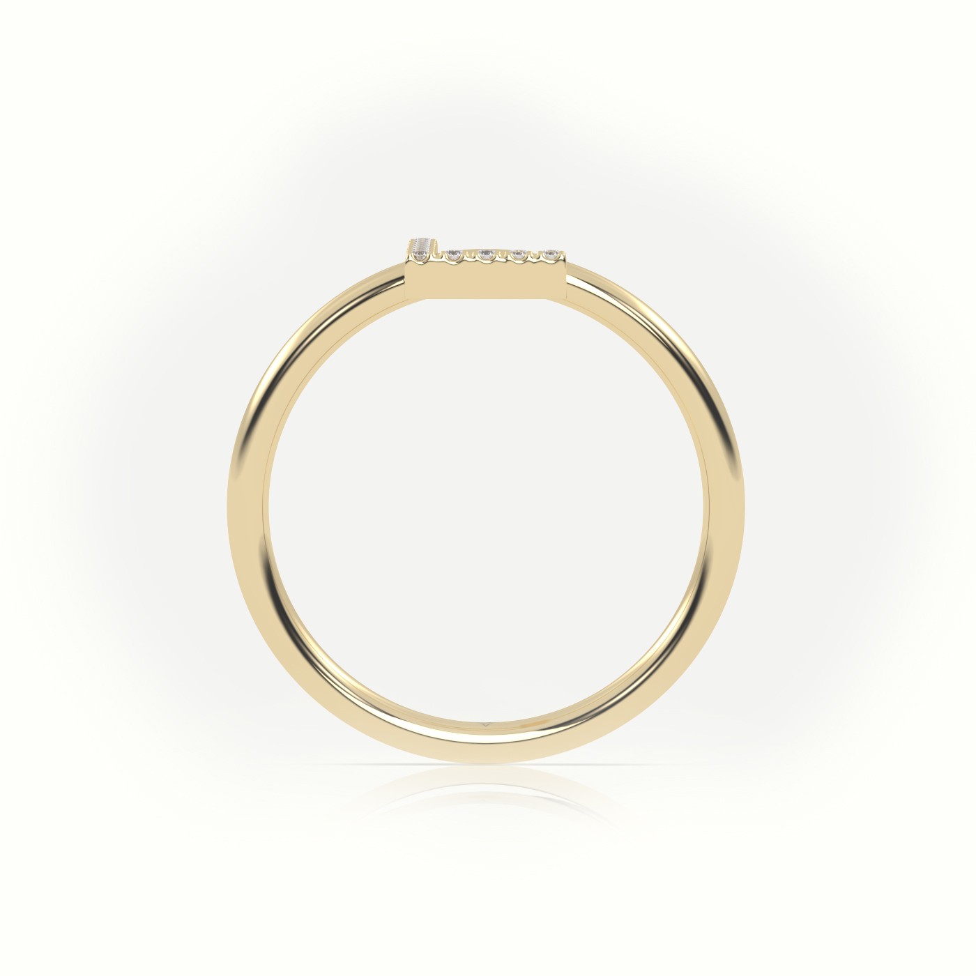 18k yellow gold  round cut diamonds “l” initials monogram alphabet ring Photos & images