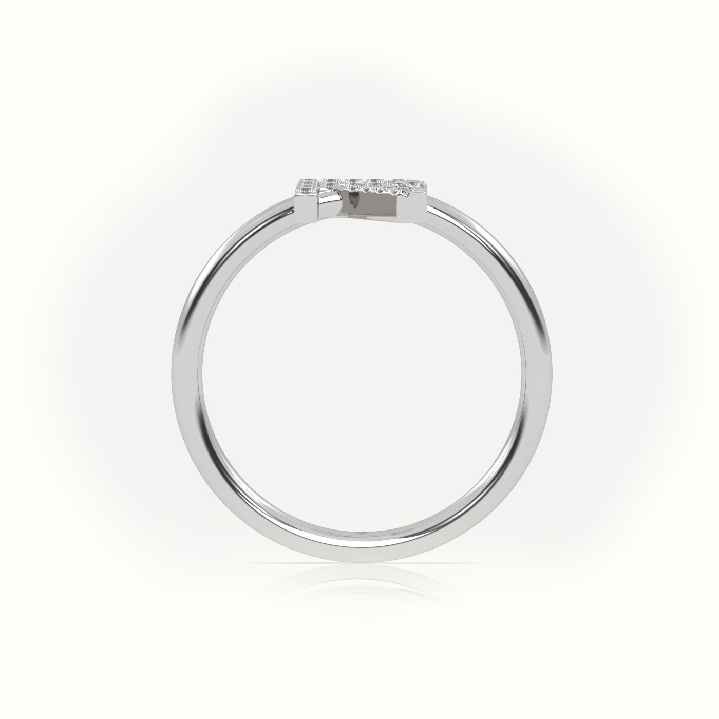 18k white gold  round cut diamonds “r” initials monogram alphabet ring Photos & images